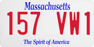 MA license plate 157VW1