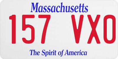 MA license plate 157VX0