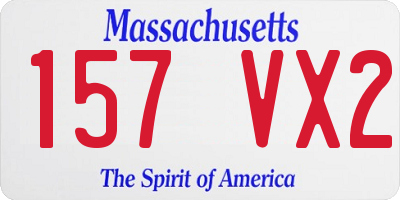 MA license plate 157VX2