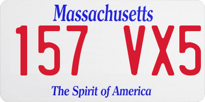 MA license plate 157VX5