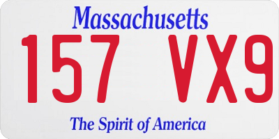 MA license plate 157VX9