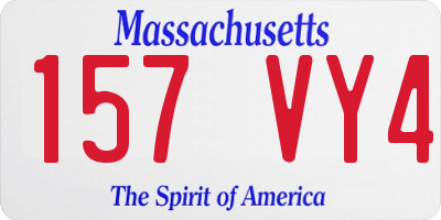 MA license plate 157VY4