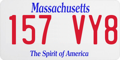 MA license plate 157VY8
