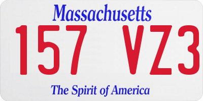 MA license plate 157VZ3