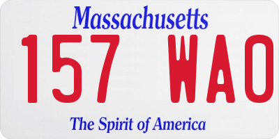 MA license plate 157WA0