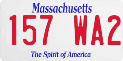 MA license plate 157WA2