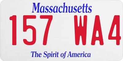 MA license plate 157WA4