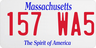 MA license plate 157WA5