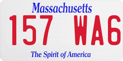 MA license plate 157WA6