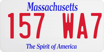 MA license plate 157WA7