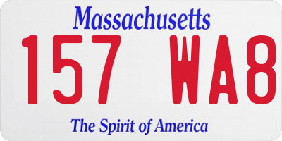 MA license plate 157WA8