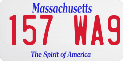 MA license plate 157WA9