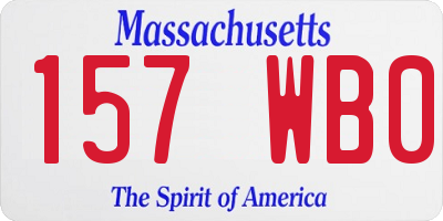 MA license plate 157WB0