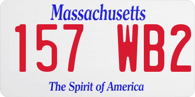 MA license plate 157WB2