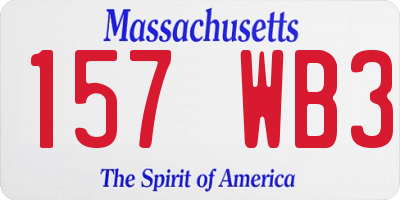 MA license plate 157WB3