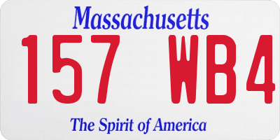 MA license plate 157WB4