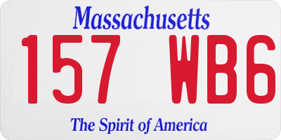 MA license plate 157WB6