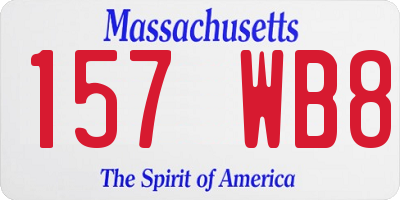 MA license plate 157WB8