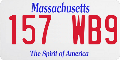 MA license plate 157WB9