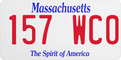 MA license plate 157WC0