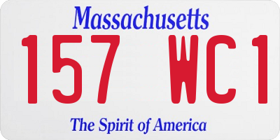 MA license plate 157WC1