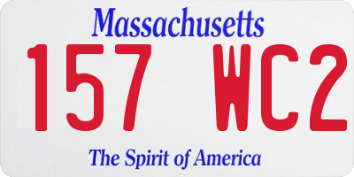 MA license plate 157WC2