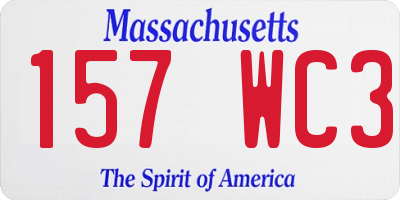MA license plate 157WC3