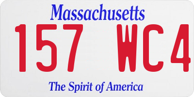 MA license plate 157WC4