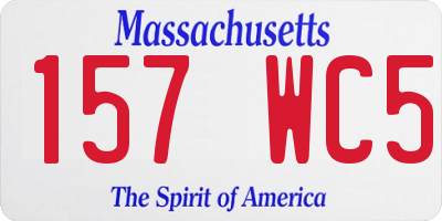 MA license plate 157WC5
