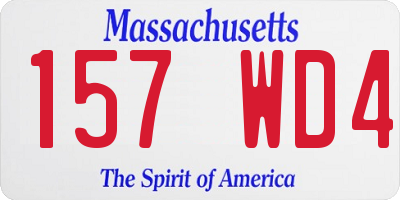 MA license plate 157WD4