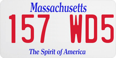 MA license plate 157WD5