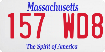 MA license plate 157WD8