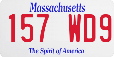 MA license plate 157WD9