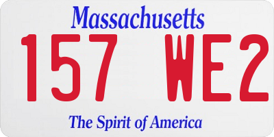 MA license plate 157WE2