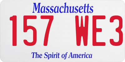 MA license plate 157WE3