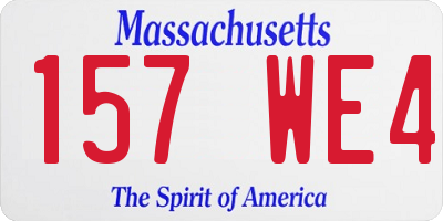 MA license plate 157WE4