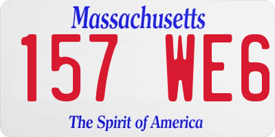 MA license plate 157WE6
