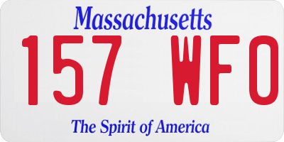 MA license plate 157WF0