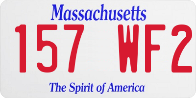 MA license plate 157WF2