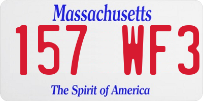 MA license plate 157WF3