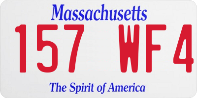 MA license plate 157WF4