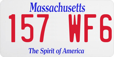 MA license plate 157WF6