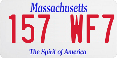 MA license plate 157WF7
