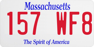 MA license plate 157WF8