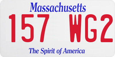 MA license plate 157WG2
