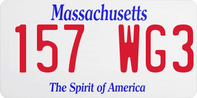 MA license plate 157WG3