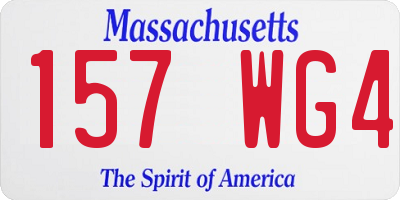 MA license plate 157WG4