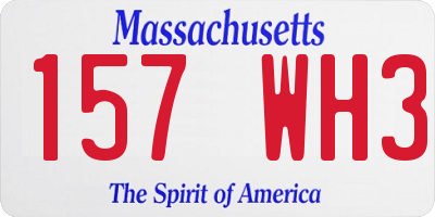MA license plate 157WH3