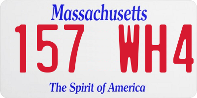 MA license plate 157WH4