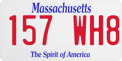 MA license plate 157WH8